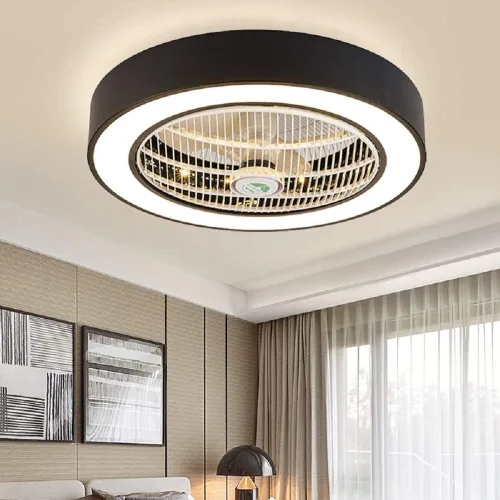 Vista 5 de Lámpara de techo LED de montaje empotrado, lámpara de techo de 23.5 pulgadas de ancho para sala de estar comedor (negro)