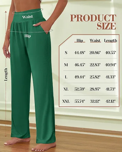 Vista 6 de Neer 3 piezas de pantalones de yoga de pierna ancha para mujer, cómodos, holgados, de cintura alta, pantalones deportivos casuales