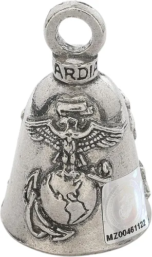 Vista 22 de Guardian Bell Campana patriótica de buena suerte con llavero y bolsa de regalo de terciopelo negro Campana de motocicleta Peltre sin plomo