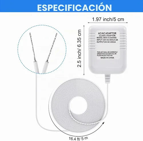Vista 5 de Dreyoo Transformador de timbre, adaptador de cable C de 24 V compatible