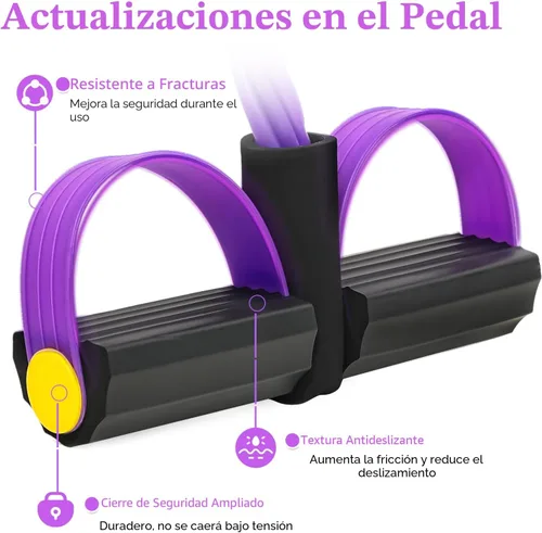 Vista 4 de Pedal Resistance Band with Handle, Upgraded 6-Tube Exercise Bands