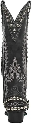 Vista 4 de Jiemifu - Botas vaqueras vintage de tacón medio, botas vaqueras para mujer, botas occidentales para mujer, botas puntiagudas de moda para todas
