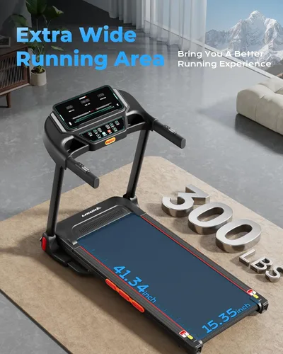 Vista 6 de LIJIUJIA Treadmill for Home, 15% Auto Incline, Workout Running Machine Negro