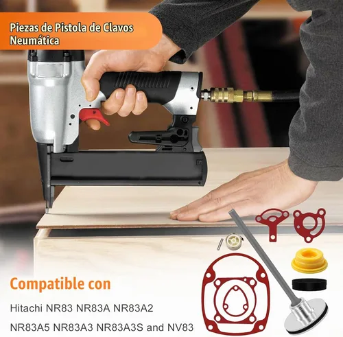 Vista 4 de 877-323 Herramientas Kit de juntas, herramientas de juntas para pistola de clavos de aire, incluye parachoques, resorte de cinta, junta tórica