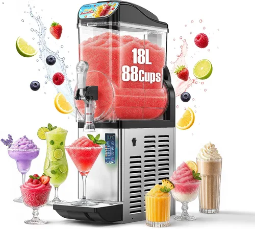 Vista 18 de GSEICE Máquina comercial del granizado de 8 galones, tanque dual 15L Mango negro - 8Gal 2Tank