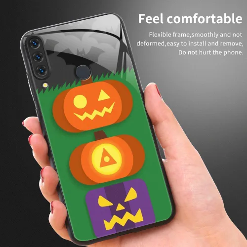 Vista 7 de DINGK Funda compatible con Huawei P30 Lite de vidrio templado transparente + funda de TPU antiarañazos a prueba de golpes, carcasa protectora