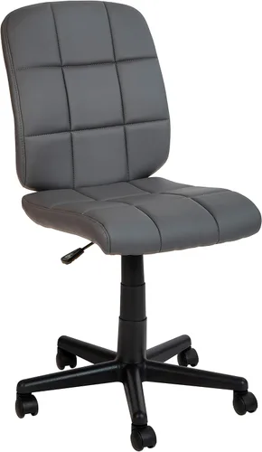 Vista 9 de Flash Furniture - Silla giratoria de respaldo medio de vinilo, acolchada, color negro