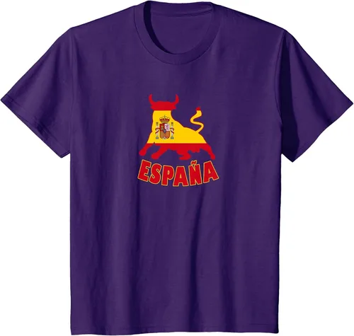 Vista 7 de Spain Espana with Bull and National Flag/Present T-Shirt Asphalt Grey