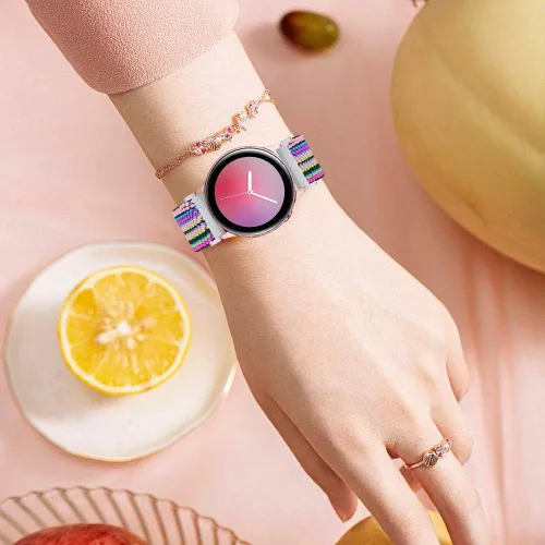 Vista 5 de RuenTech Correa elástica para reloj compatible con Amazfit Bip 3/Bip 3 Pro/Bip Lite/Bip S/Bip U/Pop, correas ajustables de nailon elástico de 0.787