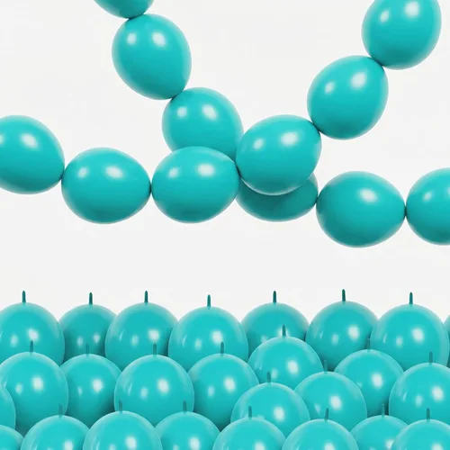 Vista 11 de Globos de Enlace Azul Claro, 60 Piezas de 6 Pulgadas Globos Pequeños de Enlace Rápido Azul Bebé para Hacer Pared de Globos, Arco de Corazón, Globos
