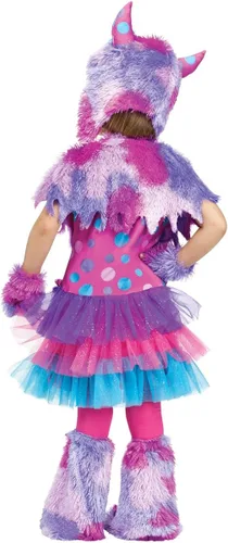 Vista 2 de Fun World Costumes, disfraz de fiesta para niñas pequeñas con diseño de monstruo y lunares
