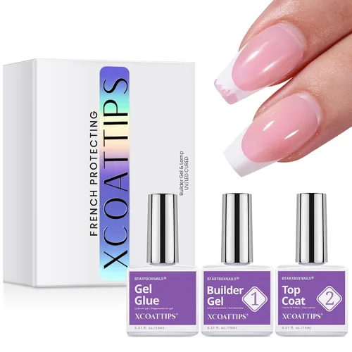 Vista 25 de BTArtboxnails XCOATTIPS White French Tip Press On Nails, XXS Squoval, Pink Lamp-Curable, 4-Week Wear, Natural Nail Look, Salon Quality Value at