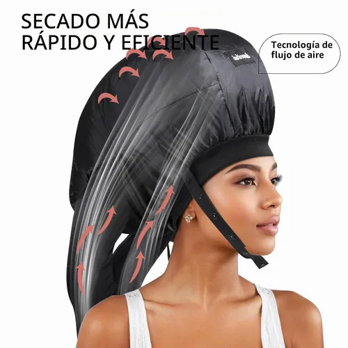 Vista 2 de Secador de Pelo con Gorro, Difusor de Pelo Ideal para Cabello Rizado, Tu Solución Definitiva - Gorra de Secador con Capacidad Amplia