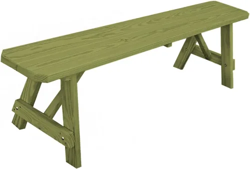 Vista 14 de Furniture Barn USA Banco tradicional de pino tratado a presión de 2 pies, tinte de cedro