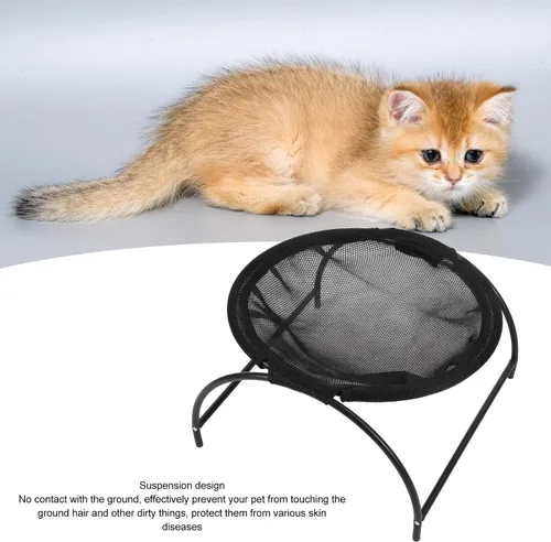 Vista 4 de Cama hamaca para gatos, lona de acero inoxidable, desmontable, elevada, para perros pequeños, cachorros, cama para mascotas para dormir
