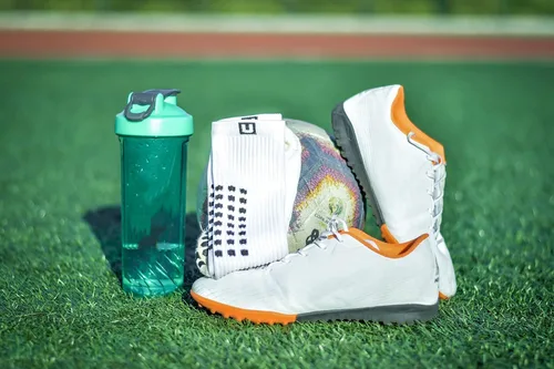 Vista 5 de Ulalaza Calcetines de fútbol unisex antideslizantes para deportes gruesos y antideslizantes para fútbol, baloncesto y deportes