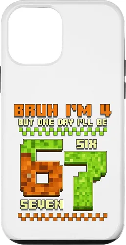 Vista 16 de Bruh I'm 4 But One-Day I'll Be 67 Retro 4th Birthday Kids Case for iPhone 17