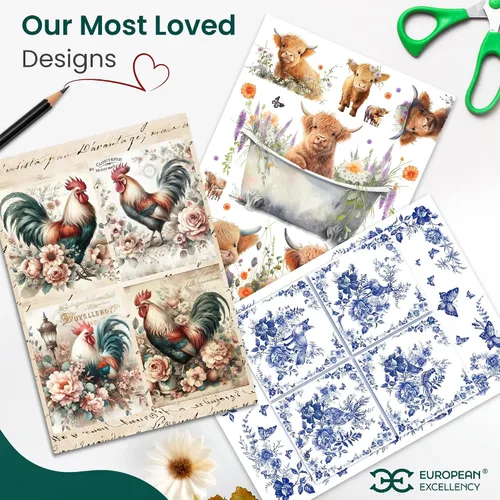 Vista 5 de Papel de arroz para Decoupage A4 Feliz Navidad (Cara Vintage de Papá Noel - 2 hojas)