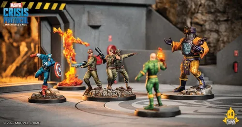 Vista 5 de Marvel: Crisis Protocol Nick Fury, Sr. & Howling Commandos Paquete de personajes – ¡Aplasta a Hydra con este equipo de élite! Juego de superhéroes
