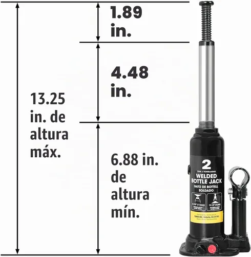 Vista 2 de Torin Gato de botella soldado hidráulico de 2 toneladas (4,000 libras), AT90203BB, negro