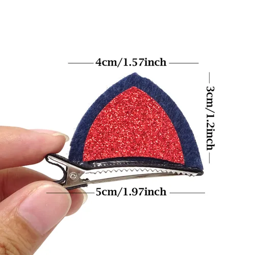 Vista 2 de Honbay Pinzas para el pelo con orejas de gato con lentejuelas brillantes, 10 unidades (5 pares) lindas pinzas para el pelo de cocodrilo de animales