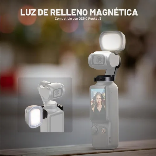 Vista 2 de NEEWER Luz magnética básica M21 compatible con DJI OSMO Pocket 3 Xtra Muse Gimbal Camera Auxiliary Light, 1.3W USB C Rechargeable Plastic Mini LED