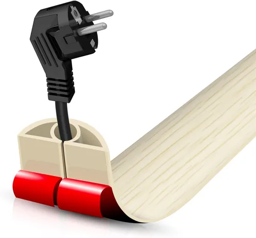 Vista 101 de Cubierta autoadhesiva para cables de suelo, gestión de cables de 3.3 pies, protector de tira de extensión para cables, evita tropiezos de cables