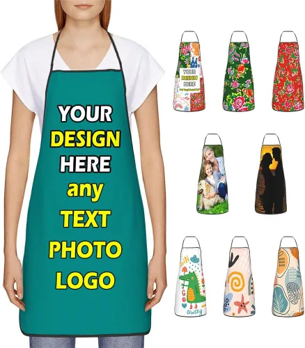 Vista 23 de Delantales impermeables personalizados para diseñar tu propia foto logotipo texto para cocinar hornear 28.3 x 20.4 pulgadas