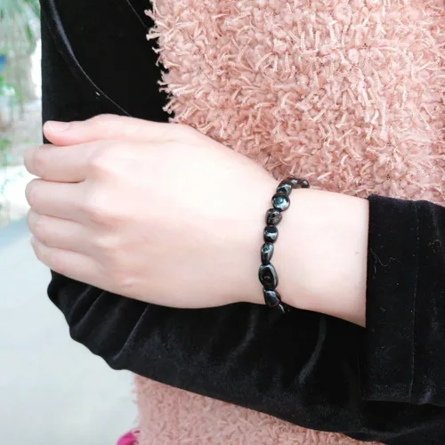 Vista 4 de Adabele 1pc Natural Stretch Gemstone Bracelet 7mm-10mm Free Form Bead 7 Inch 7.5 Inch Healing Crystal Engergy Quartz Chakra Jewelry Women Birthday