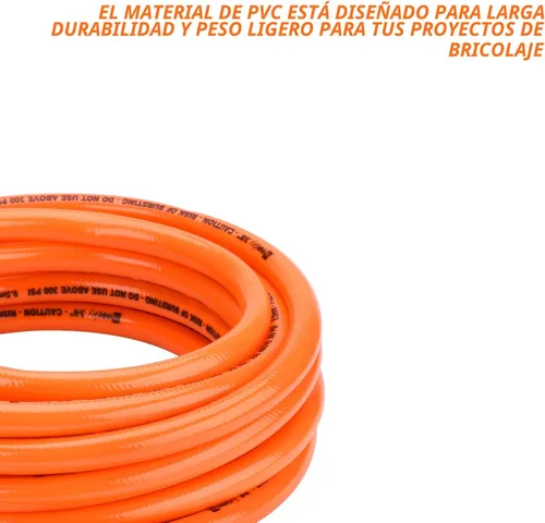 Vista 5 de Kit de manguera de compresor de aire de PVC de 3/8 "x 25 pies con herramienta de aire de 17 piezas y kit de accesorios para compresor de aire
