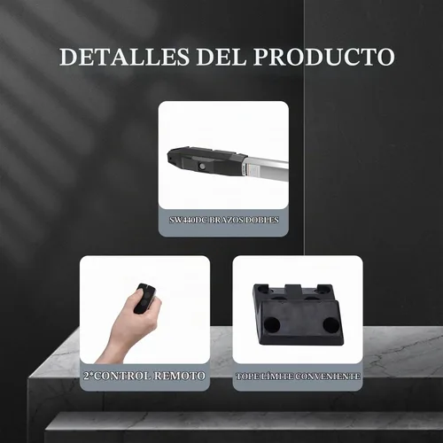 Vista 4 de SW440DC Kit de abridor de puerta batiente de brazo único para puerta de 440