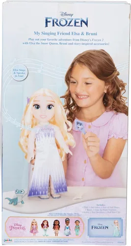 Vista 11 de JAKKS Pacific Frozen Elsa Doll The Snow Queen My Singing Friend Elsa & Bruni Figura