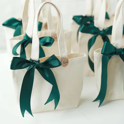 Vista 5 de Mini bolsas de lona de 10 x 8 x 3 pulgadas para pintura de tela, bolsa resistente de algodón, bolsas de regalo resistentes