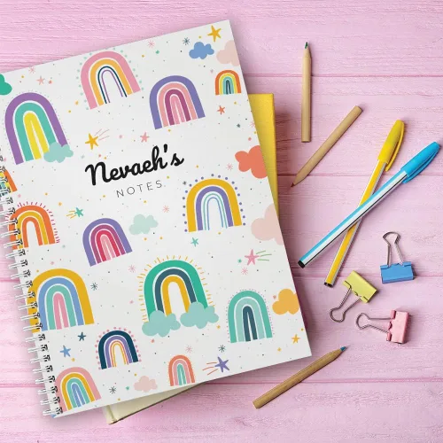 Vista 5 de Gotcha Covered Notebooks Divertido cuaderno de arcoíris personalizado de 8.5 x 11 pulgadas, tapa blanda laminada brillante duradera, 120 páginas