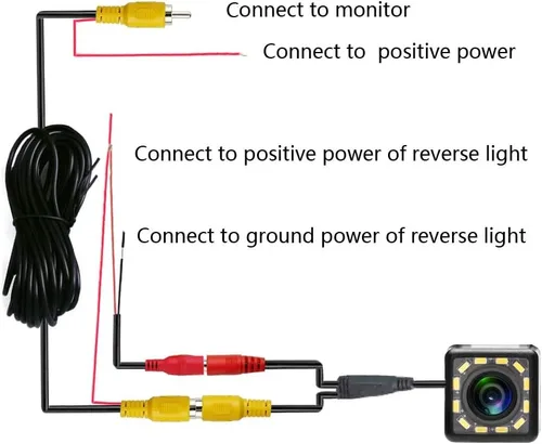 Vista 6 de Cámara de visión trasera de coche de ángulo ajustable de 12 LED para Nissan Tiida/Versa Hatchback/Grand Livina/Pulsar/Fairlady Z y cámara