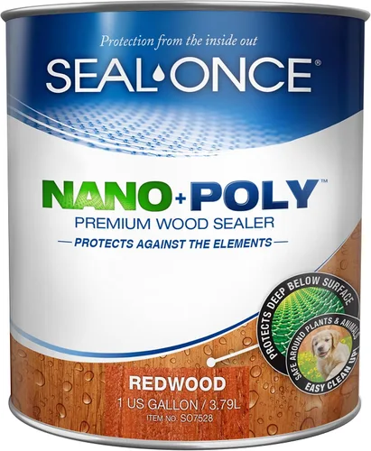 Vista 29 de Sellador Seal-Once Nano+Poly de madera penetrante con poliuretano, sellador impermeable de alta calidad, 1 galón, negro Sellador impermeable