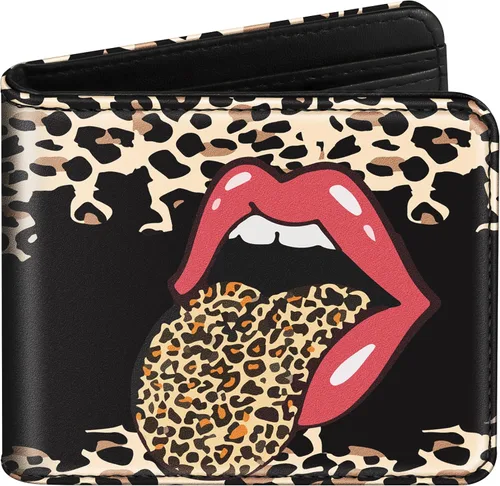 Vista 31 de Cartera de cuero de dibujos animados para mujer, c-mármol azul, Lindo