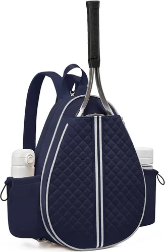 Vista 13 de Mochila de tenis Sucipi, mochila de tenis acolchada con bandolera cruzada, bolsas para raquetas de tenis resistentes al agua para mujeres y hombres