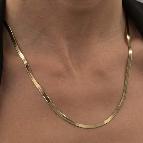Vista 3 de JoycuFF Collar de espiga de oro para mujer, chapado en oro de 14 quilates, cadena de serpiente delicada, gargantilla de oro para mujeres y niñas