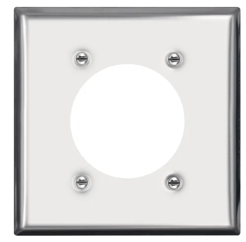 Vista 9 de Micmi Placa de pared de metal con salida de receptáculo de un solo orificio de 2.12 pulgadas de diámetro, placa de pared de tamaño estándar de 1