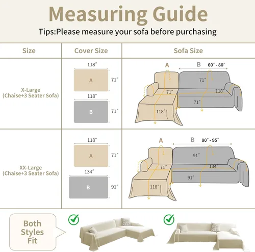 Vista 8 de Juego de 2 fundas de sofá modulares para sofás en forma de L, protector de muebles lavable y apto para mascotas, manta de felpilla para sofá de 2 a