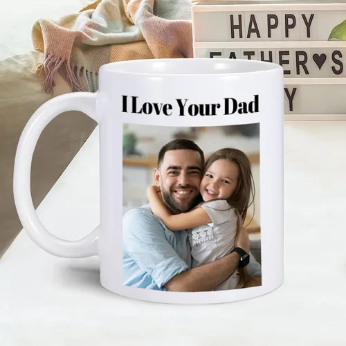 Vista 3 de Taza personalizada, tazas de café personalizadas con imagen y texto, taza de cerámica de 11 onzas, regalos personalizados para mamá papá, regalo