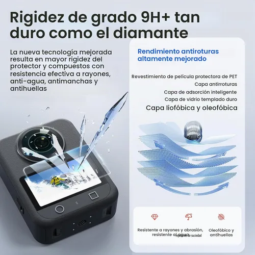 Vista 6 de OSMO 360 - Funda de aluminio de liberación rápida con marco de metal con tapa de lente de silicona Protector de pantalla para DJI OSMO 360 Kit