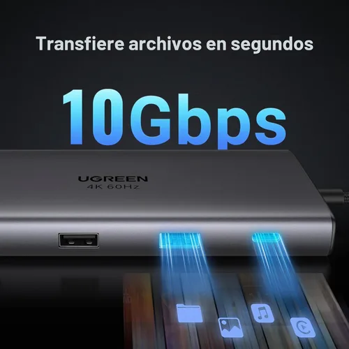 Vista 3 de UGREEN Concentrador USB-C 9 en 1 Revodok Pro 10Gbps 4K HDMI