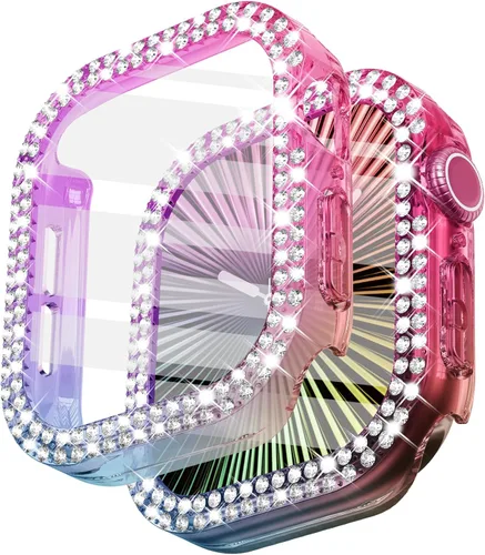 Vista 31 de Surace - Carcasa de 1.49 pulgadas compatible con Apple Watch con protector de pantalla, caja protectora general con diseño de diamantes brillantes