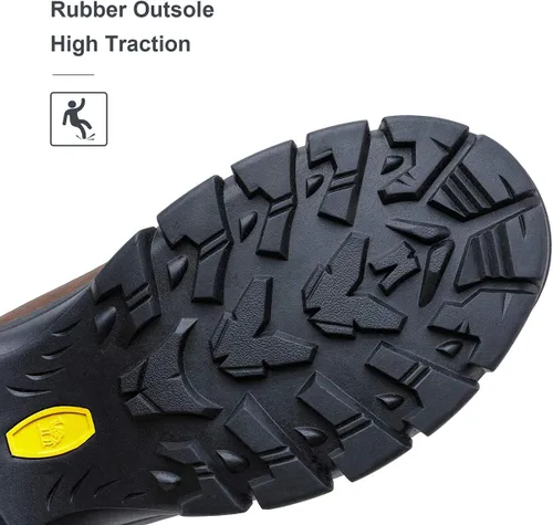 Vista 3 de CAMEL CROWN Botas de senderismo para hombre, de cuero auténtico