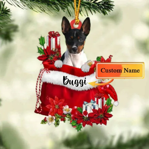 Vista 96 de Perro Akita Inu personalizado en bolsa de regalo, adorno de Navidad, nombre personalizado, regalo para amantes de los perros, familia, Navidad