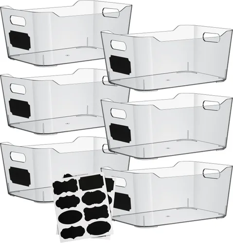 Vista 7 de Contenedores de almacenamiento de plástico transparente, perfectos para la organización de la cocina o organización y almacenamiento de despensa