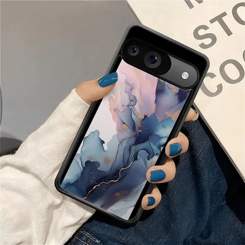 Vista 1209 de Compatible con Google Pixel 4A 5G Mobile Case Creative Acrylic Panel trasero Silicona Protección Grip especialmente diseñado para Google Pixel 4A 5G