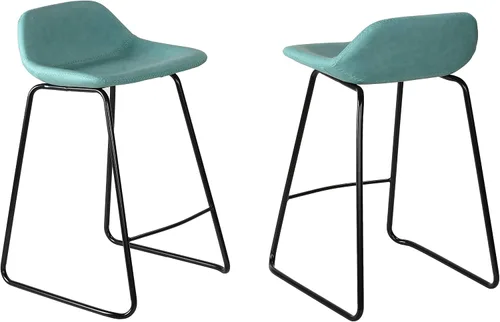 Vista 14 de Cortesi Home Ava - Taburetes de piel sintética color negro carbón (juego de 2)